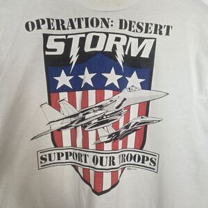 Vintage 1991 Operation Desert Storm T-Shirt Single Stitch Support Our Troops L